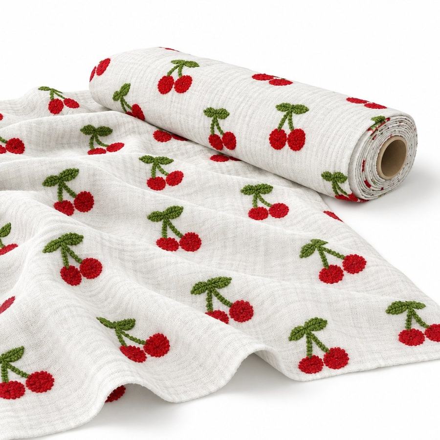 Slub Muslin Embroidered
