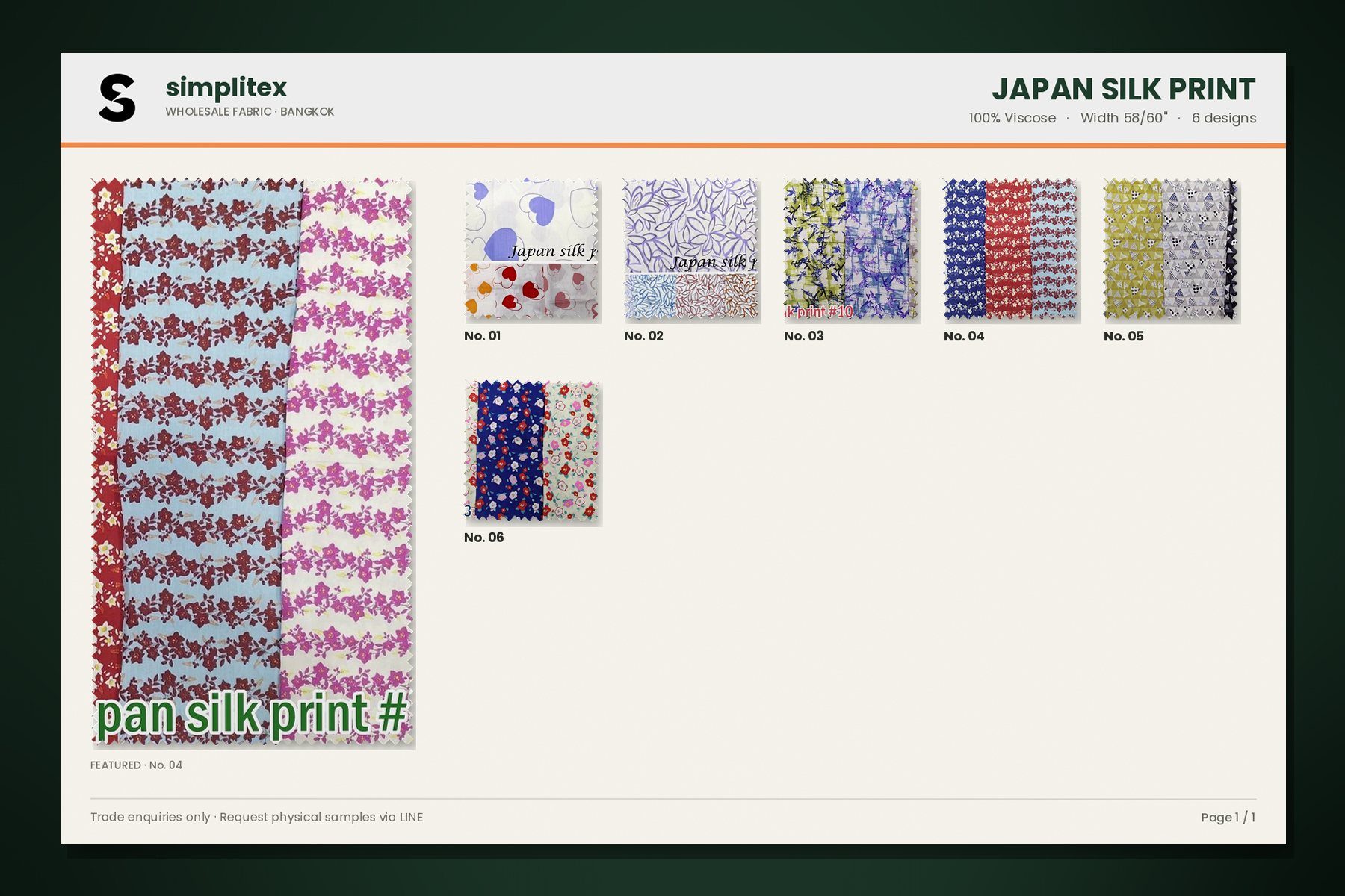 Japan Silk Print sample book