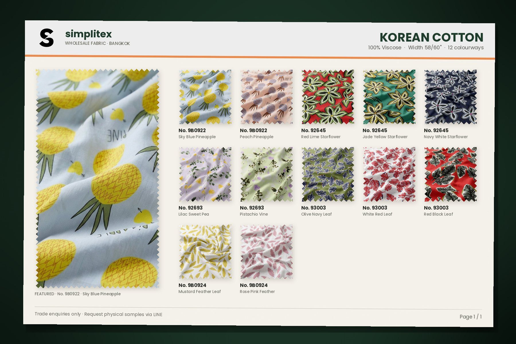 Korean Cotton sample book