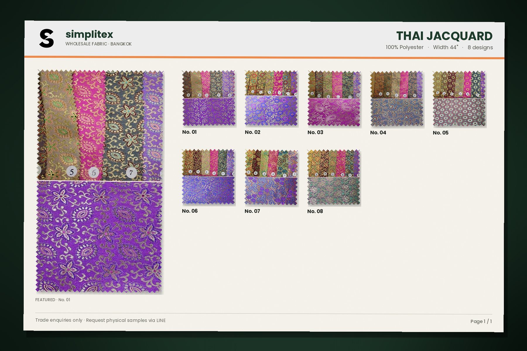 Thai Jacquard sample book